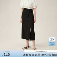 范思藍恩設計感小眾立體花朵半身裙2024夏新款百搭裙子24FS12047 黑色 L