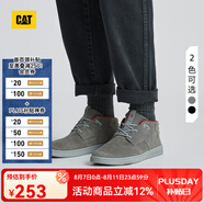 CAT卡特休閑鞋男士CODE系列戶外百搭中幫鞋拼色板鞋休閑靴 灰色 43