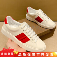 TOP GLORIA板鞋男新款經(jīng)典紅白配色透氣小白鞋男鞋真皮潮流厚底潮流男鞋 紅白條 41 男款 x