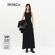 MO&Co.連衣裙2025春新品高比例細(xì)支綿羊毛低腰針織長裙MBE1DRS015 黑色 M M/165