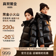 高梵黑金3.0兒童鵝絨服2023年小火山系列中長款加厚羽絨服 黑色 110 