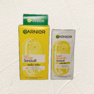 GARNIER泰國原裝檸檬VC精華液補水保濕白白提亮淡斑日間夜間櫻花精華 維C日間精華（基礎款） 盒裝6小袋（7.5ml*6共42ml）