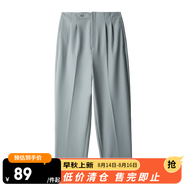 網易嚴選春夏神褲微彈高腰顯瘦西裝褲錐形褲女通勤輕復古時尚垂感 淺灰藍*錐形褲 L (170/72A)
