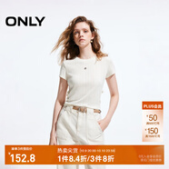 ONLY2025秋季新款時(shí)髦設(shè)計(jì)感蝴蝶結(jié)正肩短款短袖T恤女|125101039 A43 奶油白色 M (165) 84A