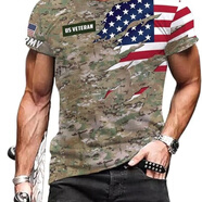 何佳功美國大兵T恤  美國復古運動(dòng)衫歐美潮男紀念日創(chuàng  )意半截 C040-21 歐碼偏大 L 72.5-80公斤