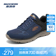 斯凱奇（Skechers）男士綁帶運(yùn)動(dòng)休閑鞋8790230 海軍藍(lán)色/橘色/NVOR 39