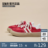 Semir女鞋德訓(xùn)鞋女春夏透氣百搭休閑運(yùn)動(dòng)鞋板鞋女SFYM233655 圣誕紅 36