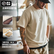 馬登工裝華夫格重磅t恤男美式復(fù)古老錢(qián)風(fēng)正肩半袖衫男款夏季男士短袖 米色 【cleanfit/輕奢高級(jí)感】 2XL (185) 【順豐24h速發(fā)】