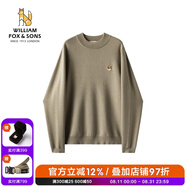 William fox&sons威廉?？怂鼓醒b東方簡(jiǎn)奢風(fēng)德國拜耳科技德絨紅外fa熱中領(lǐng)針織衫男 橄欖灰 2XL /54