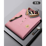 SXA香港潮牌棉質(zhì)短袖POLO衫男裝夏季t恤新款刺繡商務休閑格子青年上 粉色 XL