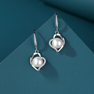 愛(ài)心淡水珍珠純銀耳環(huán)女心形耳墜媽媽款耳飾2025新款感 愛(ài)心珍珠耳環(huán)