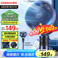 康佳（KONKA）空氣循環(huán)扇電風(fēng)扇家用遙控風(fēng)扇八字搖頭臺式小風(fēng)扇立式換氣扇輕音電扇交流定頻落地扇KXHS-1801S-P