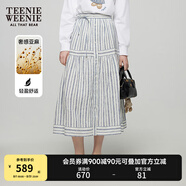 Teenie Weenie小熊女裝半身裙2025夏季新款清新活力時尚豎條紋裙子 條紋 M