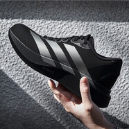 阿迪達斯 （adidas）男鞋 25秋新款EVO黑緩震網眼透氣輕便運動鞋馬拉松專業(yè)競速跑鞋 JR4888/黑色/亮金屬鐵灰/灰 39