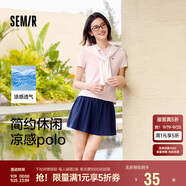 森馬（Semir）POLO衫女涼感抗菌修身襯衫2025夏刺繡休閑通勤套頭衫109325115001