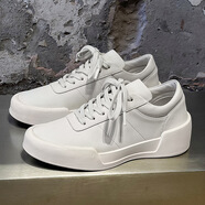 kangnai通勤英倫風(fēng)簡(jiǎn)約板鞋男女厚底休閑高街圓頭增高板鞋白色-H 79007黑色內增高 46