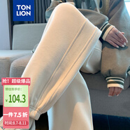 唐獅（TonLion）2024女束腳顯瘦休閑側(cè)拼衛(wèi)褲WP 奶白 S 