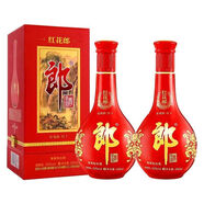 郎酒紅花郎 紅十 53度500ml 醬香型 婚宴喜宴白酒 京東快遞 更快更好 53%vol 500mL 2瓶 贈禮袋
