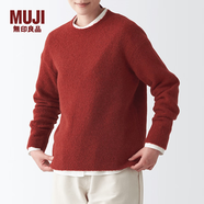 無印良品 MUJI 女式 含牦牛絨駱駝絨圓領(lǐng)毛衣 長袖針織衫秋 冬季 紅色 M -L(165/88A)