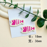 貝柚貝柚新款貓咪魚(yú)骨頭亞克力diy飾品配件手機(jī)殼洞洞鞋貼片發(fā)夾發(fā)飾 玫紅色魚(yú)骨頭36*18mm