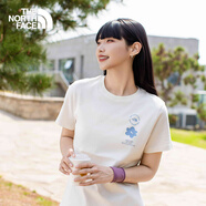 北面（The North Face）短袖T恤女戶外圓領(lǐng)親膚透氣25春夏新品|8EYM QLI/米白色 L /165