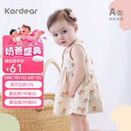 Kordear嬰兒裙子夏裝女寶寶洋氣背心裙純棉連衣裙女童夏天 元氣桃桃 90 cm