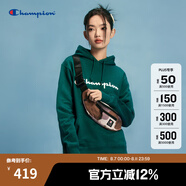 Champion【王俊凱同款】冠軍衛(wèi)衣男春秋基礎款棉質(zhì)美式情侶連帽套頭衫上衣 綠色 L