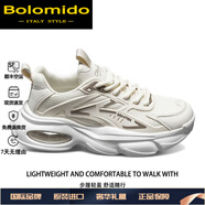 Bolomido國際輕奢品牌時(shí)尚老爹男鞋休閑透氣運動(dòng)男士厚底增高男士網(wǎng)布鞋 米咖 39