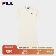 FILA 斐樂(lè)官方女子針織連衣裙時(shí)尚修身POLO領(lǐng)短袖裙子 茭白-IV 2XL (180) 96A