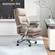 顧全（GUQUAN）電腦椅人體工學(xué)椅家用舒適可躺辦公椅久坐舒適老板椅咖C570