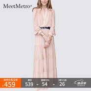MeetMetro瑪依爾法式仙女連衣裙女2025春新款高端氣質(zhì)純欲風裙子禮服長裙 藕粉【現(xiàn)貨閃電發(fā)】 S
