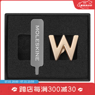 Moleskine 金色/銀色字母符號(hào) charms配飾   硬面筆記本封面裝飾 字母 -W 金色