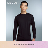 ERDOS  修身圓領(lǐng)打底百搭休閑長袖男T恤 黑 M