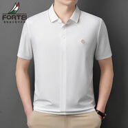富鋌（FORTEI）無(wú)痕長(zhǎng)袖t恤Polo衫男士春季商務(wù)休閑抗皺翻領(lǐng)套頭上衣打底衫 白色 S 165