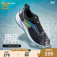 361度女鞋運動(dòng)鞋【雨屏6.0】秋冬雨屏保暖防水緩震運動(dòng)跑鞋女 曜石黑/水鴨青 37