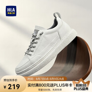 海瀾之家HLA男鞋休閑鞋子皮鞋男士透氣板鞋HAABXM1EBF161 白灰色41