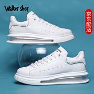 Walker Shop 男鞋小白鞋2025新款氣墊厚底增高休閑鞋情侶運動(dòng)鞋潮流百搭板鞋 白色 38