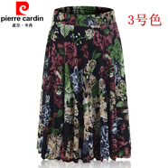 皮爾卡丹中老年人冰絲半身裙夏季廣場舞長裙大碼媽媽裝松緊腰女式半截裙子 3號色 均碼 【建議90-150斤】