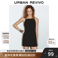 UR2025夏季新款女裝法式氣質(zhì)超短款無袖連衣裙UYY750057 黑色 L