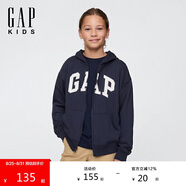 GAPGap男童2025春季新款字母logo拉鏈連帽衛衣多色兒童裝美版743966