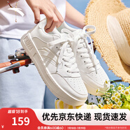 安踏輕松板鞋厚底小白鞋女鞋2025夏季學生增高百搭運動鞋子輕便休閑鞋 【質感立體logo】紙莎白-3 37.5