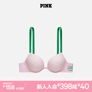 維多利亞的秘密 PINK 夏季圓盤胸內(nèi)衣2805舒適3/4罩杯聚攏外擴文胸胸罩無痕聚攏 5VS4粉白條紋/綠色肩帶 11202805 80D （36D）