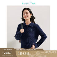 茵曼（INMAN）毛衣女POLO領(lǐng)2025春季套頭針織衫女裝新款通勤長袖毛衣上衣 寶藍(lán)色 M