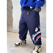 24秋冬季新款日系潮迷彩雙層連帽鯊魚(yú)拉鏈加絨外套男童裝休閑衛衣 搭配的鯊魚(yú)褲現貨 140