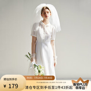 范思藍(lán)恩法式減齡初戀小白裙女夏2024新款領(lǐng)證連衣裙子24FS12056 白色 XS