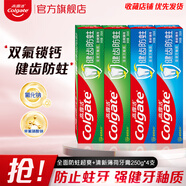 高露潔全面防蛀牙膏 薄荷家庭裝含氟 清新口氣商超線(xiàn)下同款 【推薦】勁爽+清新薄荷 250g*4支