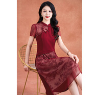 可蓓兒喜婆婆新中式婚宴連衣裙2025新款女夏洋氣媽媽改良旗袍裙子 2XL