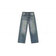 LEE KIDSEFJEANS|美式街頭破洞牛仔褲中腰顯瘦黑色長褲潮男 藍(lán)色 S