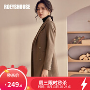 ROEYSHOUSE羅衣知性駝色西裝外套冬裝新款通勤OL保暖簡約毛呢西服03319 駝色 L