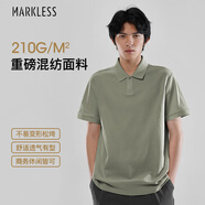 MARKLESS短袖男夏季POLO衫休閑上衣翻領T恤PLB3635M 橄欖綠 L 